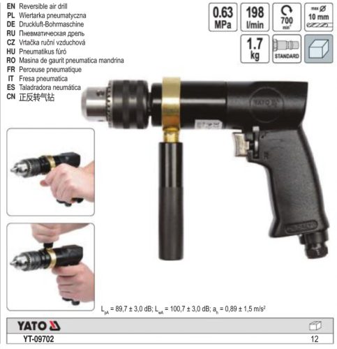 YATO YT-09702 Pneumatikus fúró 10 mm