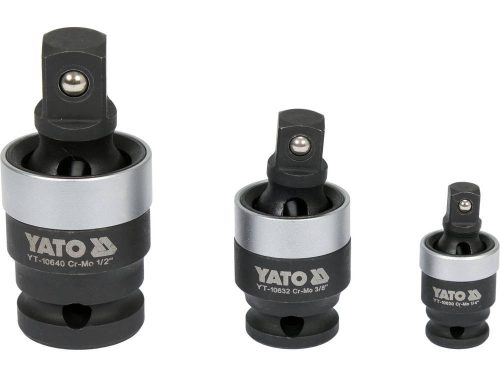 YATO YT-10642 Gépi csuklós csatlakozó készlet 3 részes 1/4" 3/8" 1/2" CrMo