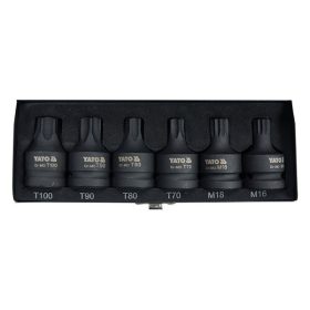   YATO YT-10653 Gépi bit dugókulcs készlet 6 részes Torx és Spline 3/4" CrMo
