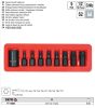 YATO YT-10664 Gépi torx bit készlet 9 részes 1/2" T30-T70 dugókulcs adapterrel