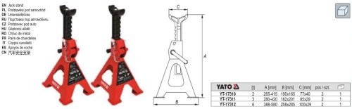 YATO YT-17310 Tartó bak 2t (2 db/cs)