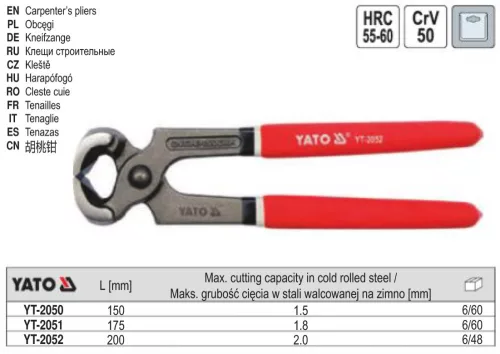 YATO YT-2050 Harapófogó 150 mm