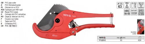 YATO YT-22312 Csővágó olló (PVC) Max d=63 mm