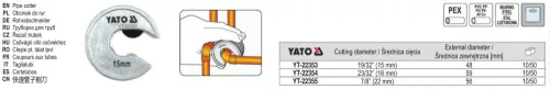 YATO YT-22354 Csővágó 18 mm (réz, alu, műanyag)