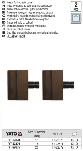 YATO YT-22873 Pótél hidraulikus betonvas vágóhoz YT-22870 (2 db/cs)