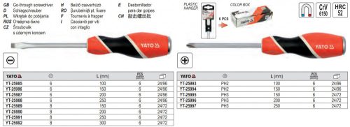 YATO YT-25994 Csavarhúzó PH2 x 150 mm mágneses, üthető CrV