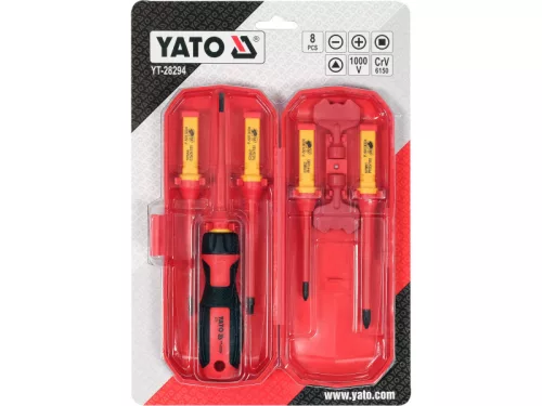 YATO YT-28294 Precíziós csavarhúzó készlet 8 részes 1000 V-ig szigetelt S2