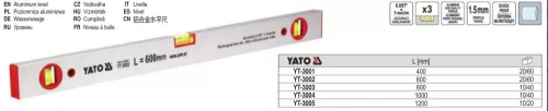 YATO YT-3003 Vízmérték 3 libella 800 mm