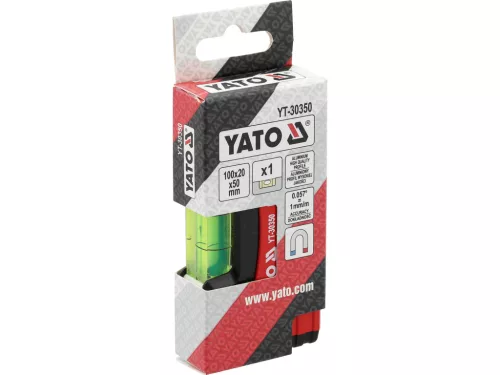 YATO YT-30350 Alumínium zsebvízmérték 100mm 1 libellás bordázott szerkezetű merev profillal