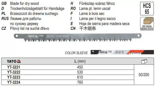 YATO YT-3223 Fűrészlap száraz fára 610 mm