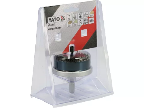 YATO YT-32602 Lyukfűrész fához központosító fúróval és felfogó tárcsával 26 - 64 mm 7 részes