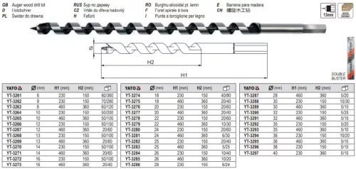 YATO YT-3294 Auger fafúró 36 x 230 mm Hex