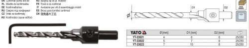 YATO YT-33021 Konfirmátor csavar előfúró 4 mm