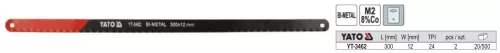 YATO YT-3462 Fémfűrészlap kézi 300/12 mm 24 TPI bimetál 2 db/cs