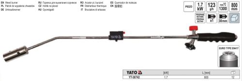 YATO YT-36742 Gázégő 1,7 kW 800 mm, tömlő nélkül (perzselő)