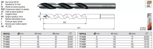 YATO YT-4354 Fafúró 7 x 67/90 mm
