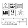 YATO YT-44845 Kombinált gépi fúró-menetfúró M8 bit befogású