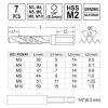 YATO YT-44849 Kombinált gépi fúró-menetfúró készlet 7 részes bit befogású (M3-M4-M5-M6-M8-M10)