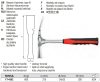 YATO YT-4562 Kőműves kalapács 600 g fémnyél berlini típus