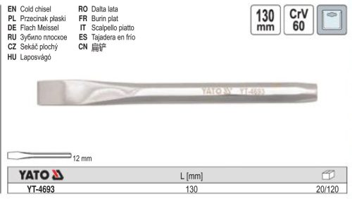 YATO YT-4693 Laposvágó 12/130mm CrV60