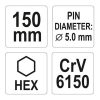 YATO YT-47144 Csapszegkiütő 5 x 150 mm