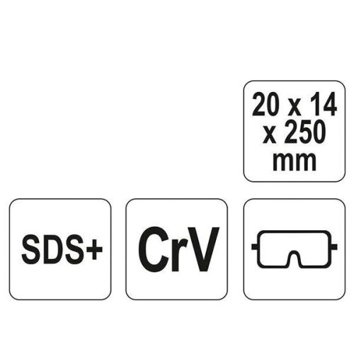 YATO YT-4721 Lapos vésőszár 20 x 250 mm SDS-Plus