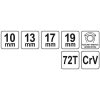 YATO YT-4945 Racsnis csillagkulcs 10-13 mm x 17-19 mm / 200 mm 72T CrV