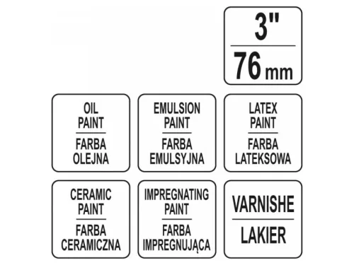 YATO YT-54504 Ecset fa nyéllel 3" kevert sörte