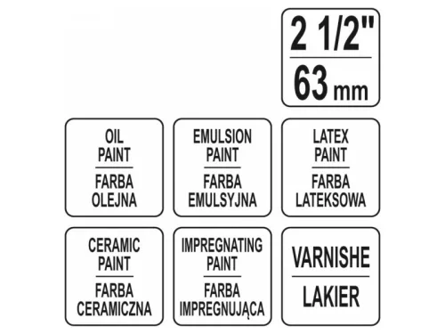 YATO YT-54622 Radiátor ecset fa nyéllel 2,5" kevert sörte