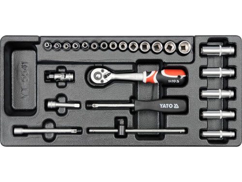 YATO YT-5541 Dugókulcs készlet 25 részes 1/4" 3,5-14 mm CrV (fiókbetét)