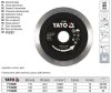 YATO YT-59951 Gyémánt vágókorong 115 x 1,6 x 10 x 22,2 mm folytonos