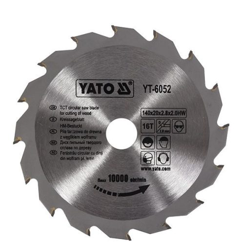 YATO YT-6052 Fűrésztárcsa fához 140 x 20 x 2,0 mm / 16T