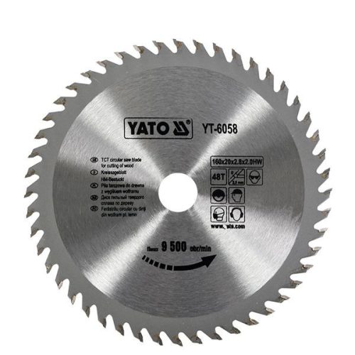 YATO YT-6058 Fűrésztárcsa fához 160 x 20 x 2,0 mm / 48T