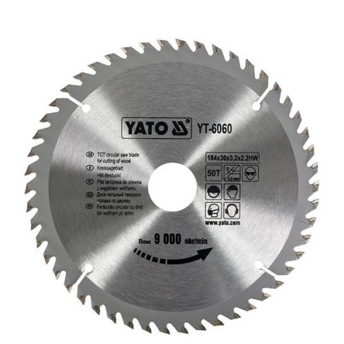 YATO YT-6060 Fűrésztárcsa fához 184 x 30 x 2,2 mm / 24T