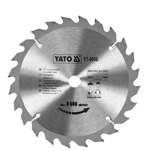 YATO YT-6066 Fűrésztárcsa fához 205 x 18 x 2,0 mm / 24T