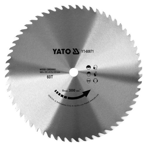 YATO YT-60871 Fűrésztárcsa fához 500 x 32 x 2,9 mm / 60T