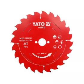   YATO YT-608732 PTFE bevonatú keményfém körfűrészlap fához, 165x20 mm, 24 fogú