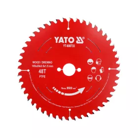  YATO YT-608733 PTFE bevonatú keményfém körfűrészlap fához, 165x20 mm, 48 fogú