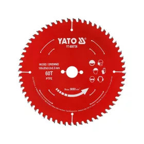   YATO YT-608736 Keményfémlapkás (TCT) fűrészlap fához, PTFE-bevonattal, 185×20 mm, 60 fogas