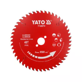   YATO YT-608751 PTFE bevonatú keményfémlapkás körfűrészlap alumíniumhoz, 165x20 mm, 48 fogú