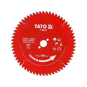   YATO YT-608774 TCT fűrészlap PTFE-bevonattal laminált anyaghoz, 185×20 mm, 60 fogú
