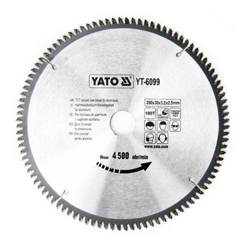 YATO YT-6099 Fűrésztárcsa alumíniumhoz 350 x 30 mm x 2,5 mm / 100T