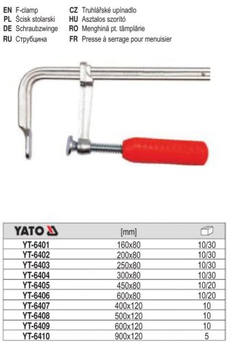 YATO YT-6404 Gyorscsavarszorító 300 x 80 mm