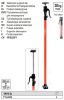 YATO YT-64552 Teleszkópos támasztó rúd 1250-2900 mm 30 kg