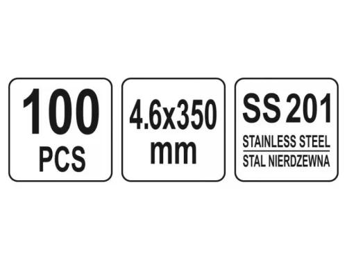 YATO YT-70564 Kábelkötegelő Inox 350 x 4,6 mm (100 db/cs)