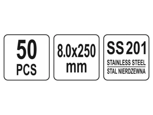 YATO YT-70581 Kábelkötegelő Inox 250 x 8,0 mm (50 db/cs)