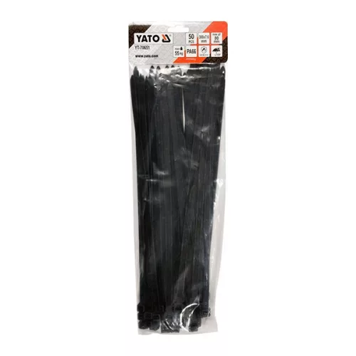 YATO YT-70651 Kábelkötegelő fekete 300 x 7,6 mm (50 db/cs)
