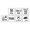 YATO YT-70654 Kábelkötegelő fekete 430 x 7,6 mm (50 db/cs)