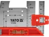 YATO YT-70790 Rozsdamentes acél derékszög jelölő lyukasztásokkal, szögmérő mélységmérő és viszszint mérő funkciókkal