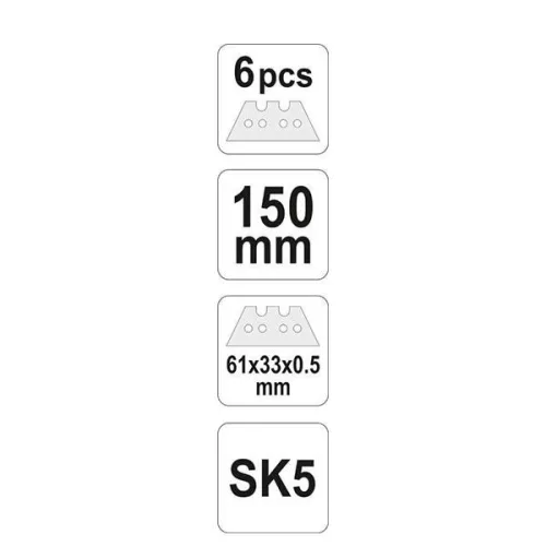 YATO YT-7534 Trapézpengés kés összecsukható + 5db penge